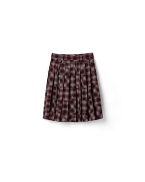 Miu Miu Tartan Patchwork Midi Skirt - Brown