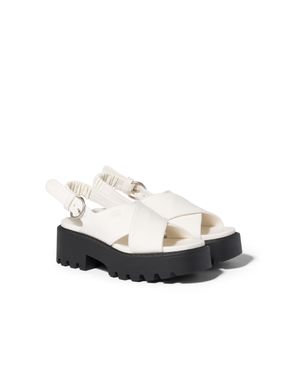Miu Miu Gabardine Sandals - White