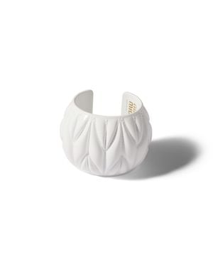 Miu Miu Bracelet With Matelassé Motif - White
