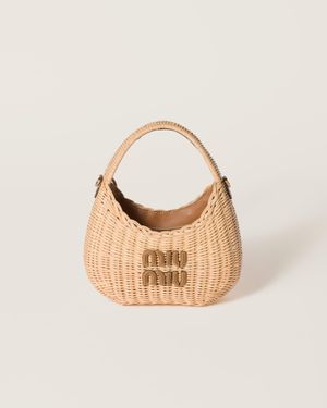 Miu Miu Wander Wicker Handbag - Metallic