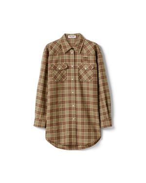 Miu Miu Plaid Shirt - Brown