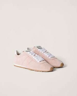 Miu Miu Plume Suede Trainers - Pink