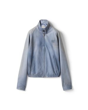 Miu Miu Nappa Leather Jacket - Blue