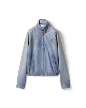 Miu Miu Nappa Leather Jacket - Blue