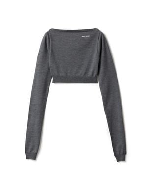 Miu Miu Wool Boat-Neck Jumper - Black