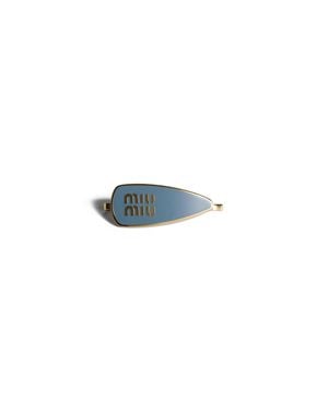 Miu Miu Enamelled Metal Hair Clip - Blue
