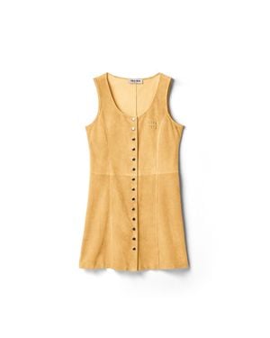 Miu Miu Waxed Suede Dress - Metallic