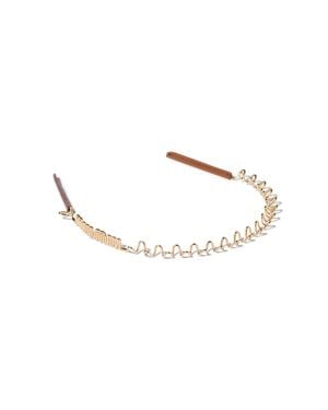 Miu Miu Metal And Leather Headband - Metallic