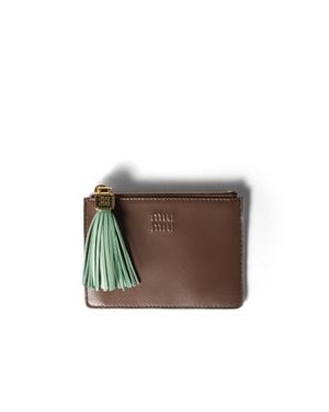 Miu Miu Leather Card Holder - Green