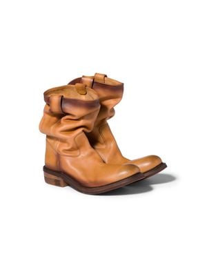 Miu Miu Calf Leather Booties - Brown