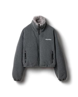 Miu Miu Fleece Down Jacket - Grey