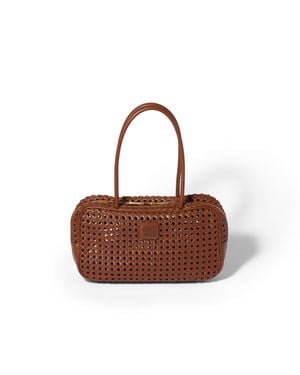 Miu Miu Beau Woven Leather Bag - Brown