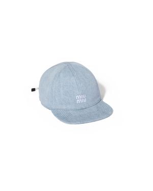 Miu Miu Denim Baseball Cap - Blue