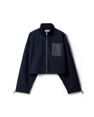 Miu Miu Zippered Fleece Jacket - Blue
