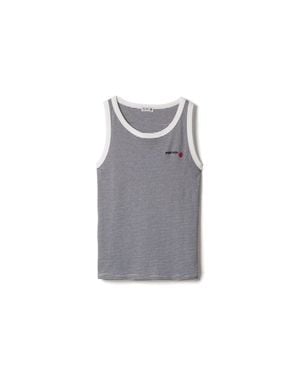Miu Miu Petit Bateau X Ribbed Jersey Top - Grey