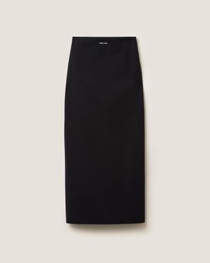 スカート Miu Miu Black Stretch Silk Skirt Miu Miu high-waist Stretch Midi Skirt | Black | FARFETCH