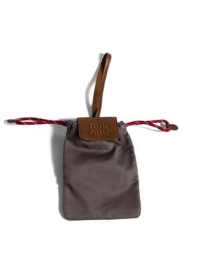 Miu Miu Drill And Leather Trick - Brown