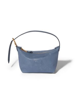 Miu Miu Spirit Nappa Leather Pouch - Blue