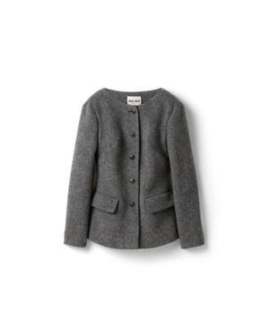 Miu Miu Light Shetland Wool Jacket - Gray