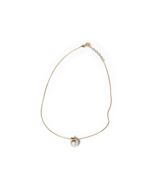 Miu Miu Metal Necklace With Pendant - White