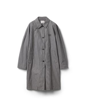 Miu Miu Single-Breasted Gingham Check Trench Coat - Grey