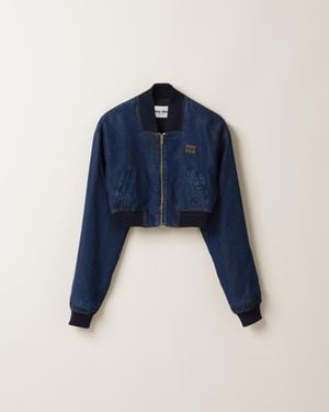 Miu Miu Denim Blouson Jacket - Blue
