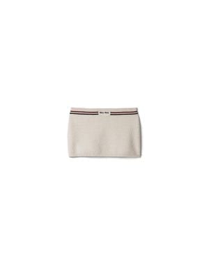 Miu Miu Cotton Knit Miniskirt - White