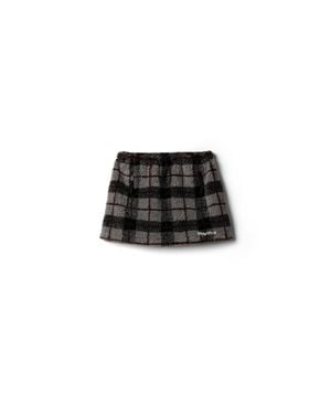 Miu Miu Checked Teddy Miniskirt - Black