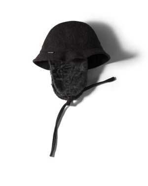 Miu Miu Wool And Chekiang Hat - Black