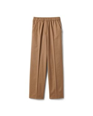 Miu Miu Camel Hair Drawstring Trousers - Natural