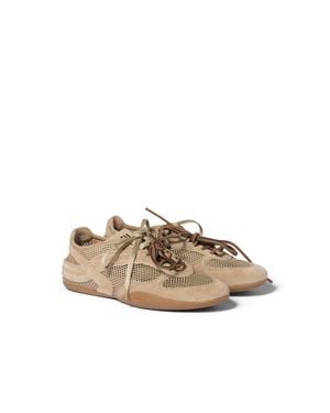 Miu Miu Gymnasium Mesh And Suede Trainers - Natural