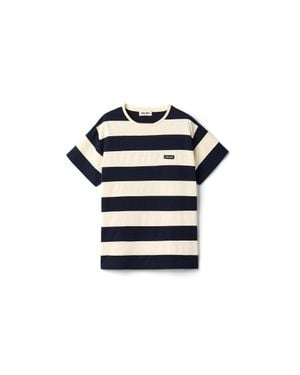 Miu Miu Striped Jersey T-Shirt - Blue