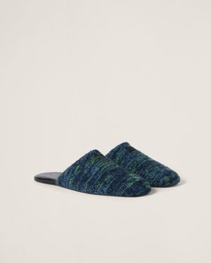 Miu Miu Wool Slippers - Blue