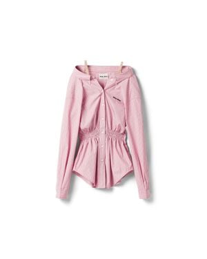 Miu Miu Striped Poplin Dress - Pink