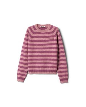 Miu Miu Wool Crew-Neck Jumper - Purple