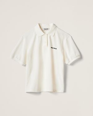 Miu Miu Cotton Logo Polo Shirt - White
