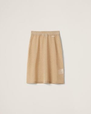 Miu Miu Lamé Skirt - Natural