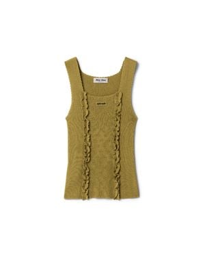 Miu Miu Cashmere And Silk Top - Green