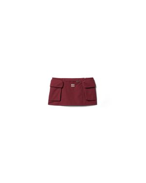 Miu Miu Washed Poplin Miniskirt - Red