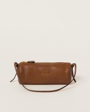 ポーチ MIU MIU LEATHER POUCH Miu Miu Nappa leather mini pouch Brown - Women | VIETTI