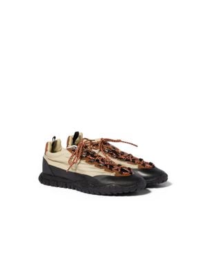 Miu Miu Technical Fabric And Leather Sneakers - Brown