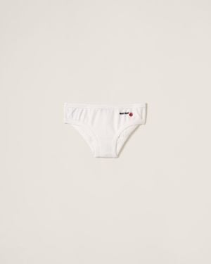 Miu Miu Petit Bateau X Miu Miu Stretch Jersey Briefs - White