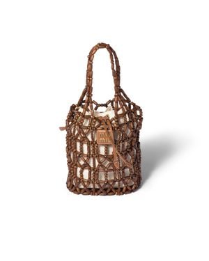Miu Miu Mesh Bucket Bag - Brown