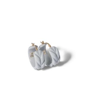 Miu Miu Matelassé Earrings - White
