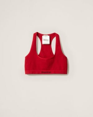 Miu Miu Seamless Racerback Top - Red