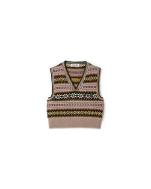 Miu Miu Wool Vest - Natural