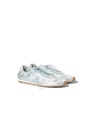 Miu Miu Plume Satin Trainers - White