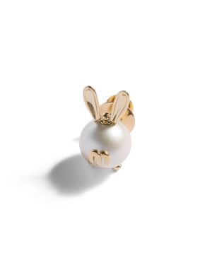 Miu Miu Metal Brooch - Metallic