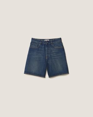 Miu Miu Washed Denim Bermudas - Blue