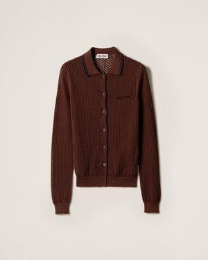 Miu Miu Cotton Cardigan - Brown